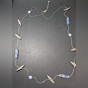 Jade & Jasper long chain with genuine amethyst